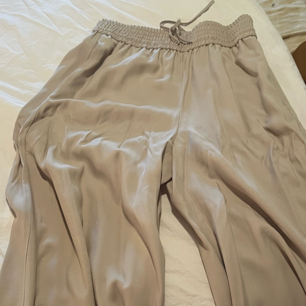 Zara Drawstring Wide Leg Pants - US Medium - Beige